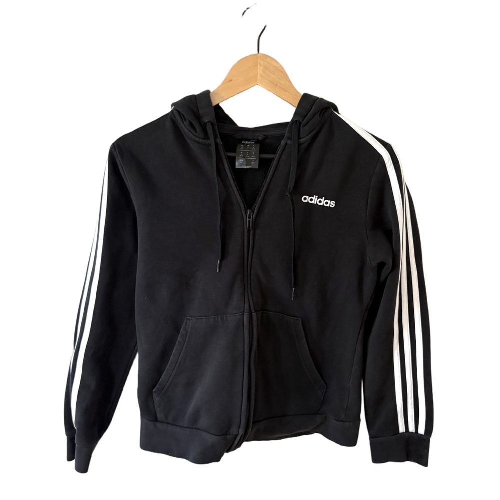 Adidas Charcoal Zip-Up Hoodie